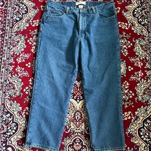 Vintage Men’s 40x29” L.L Bean Double Lined Plaid Fleece Medium Wash Denim Jean